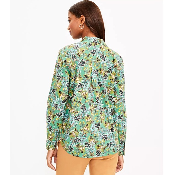 Loft Floral Print Green Everyday Shirt - Picture 3 of 9